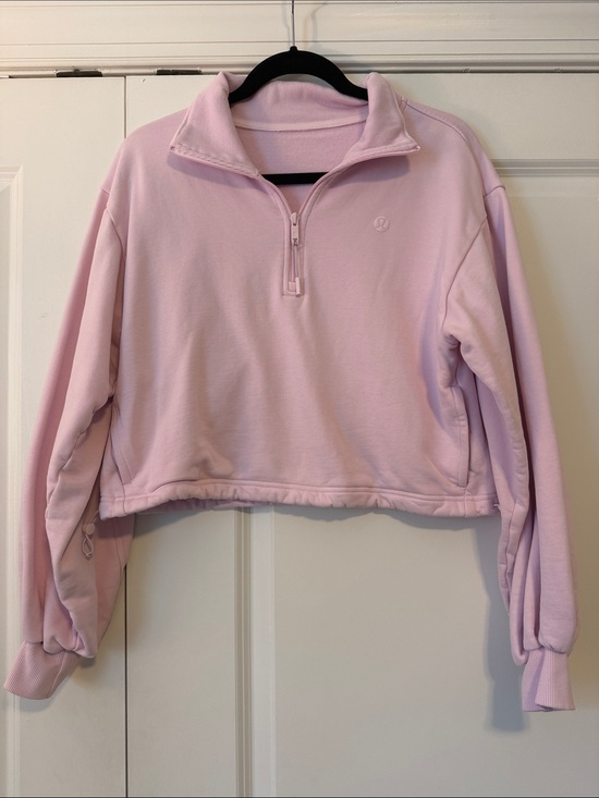 lululemon athletica Tops - lululemon athletica Light Pink Cropped Quarter-Zip Sweatshirt